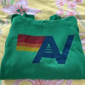 Aviator Nation Logo Hoodie Kelly green Lg NWOT